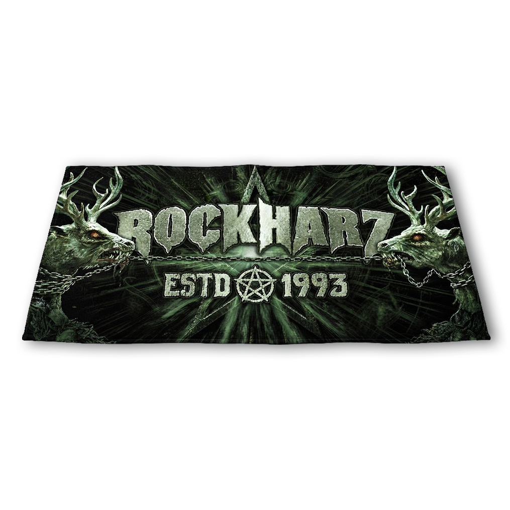 ROCKHARZ BADEHANDTUCH "GREEN ZOMBIE DEERS"
